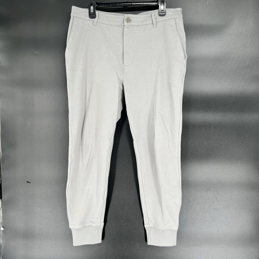 Paige Pants Men Beige Elmwood Jogger Shark Fin Stretch Tapered Casual 34x28